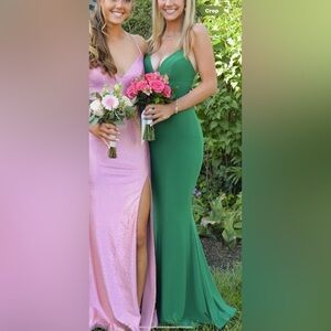 Elegant Green Backless Gown